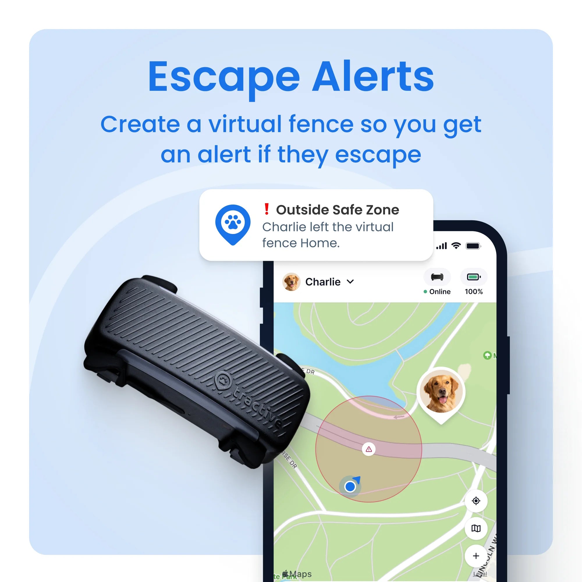 Smart GPS Dog Tracker with Vital Signs Monitoring (Black)