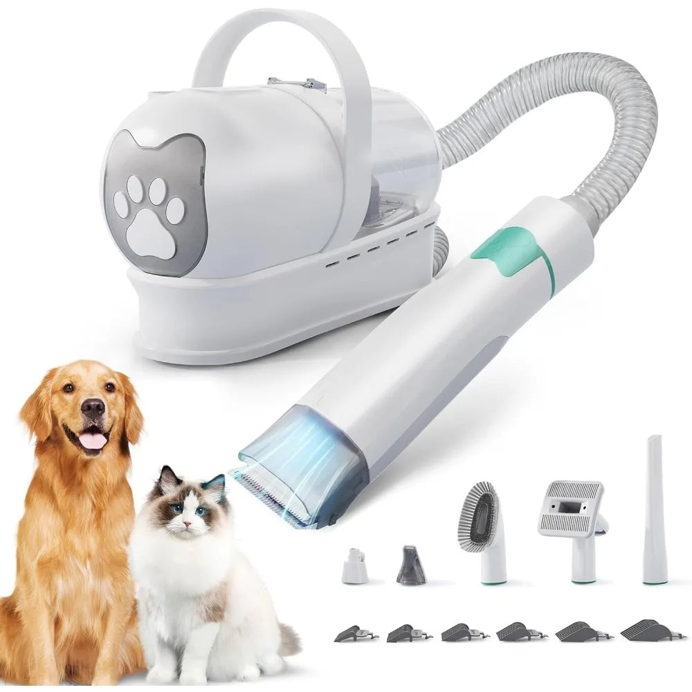 Dog Grooming Kit, Pet Grooming Vacuum with Pet Clipper Nail Grinder, Dog Hair Vacuum with 6 Pet Grooming Tools