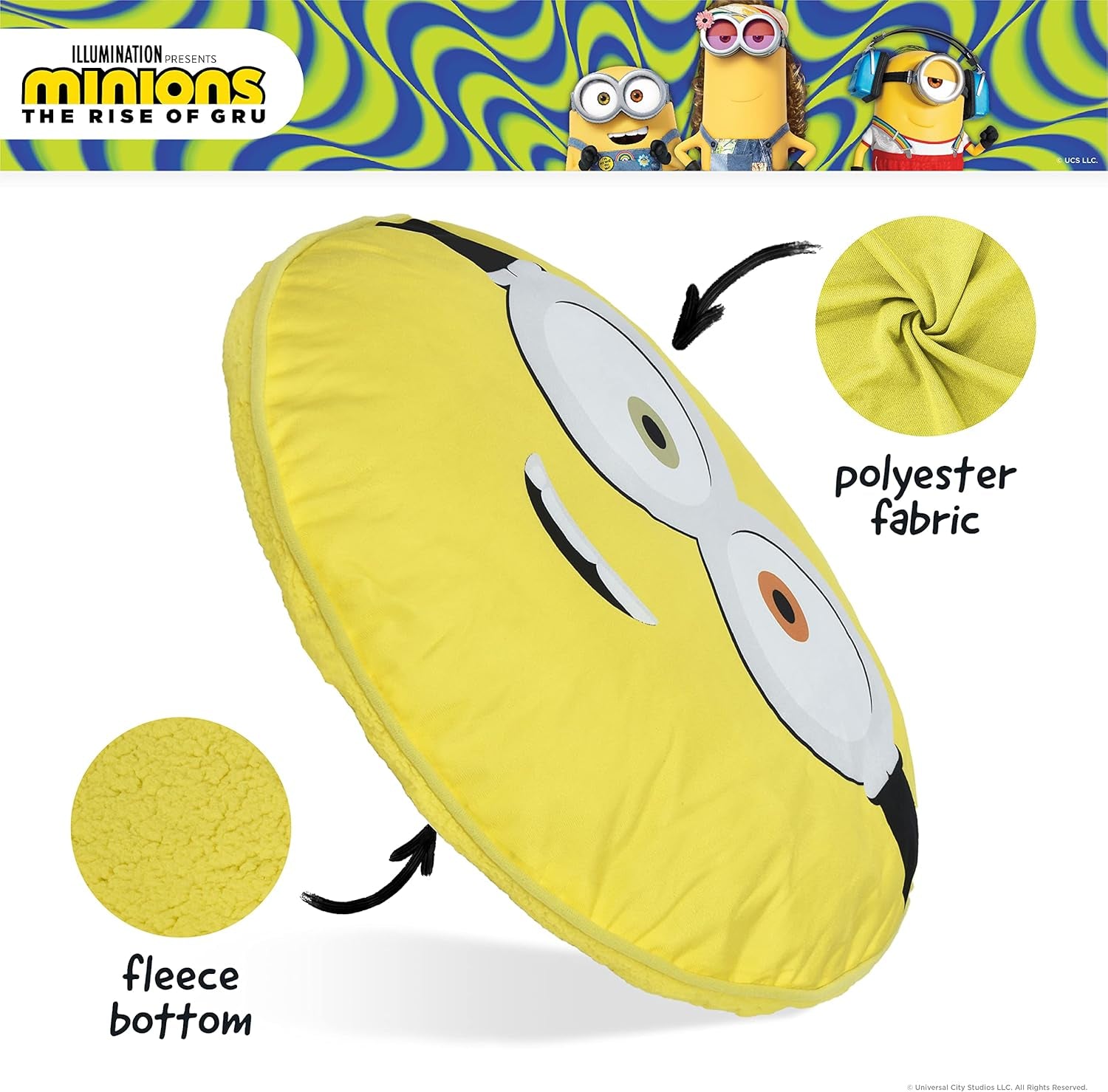 Bob Face Dog Napper Bed, 27"X27"X4" |Washable Plush Dog Bed| Gifts Fans and Their Pets | Officially Licensed Pet Product from Universal Studios