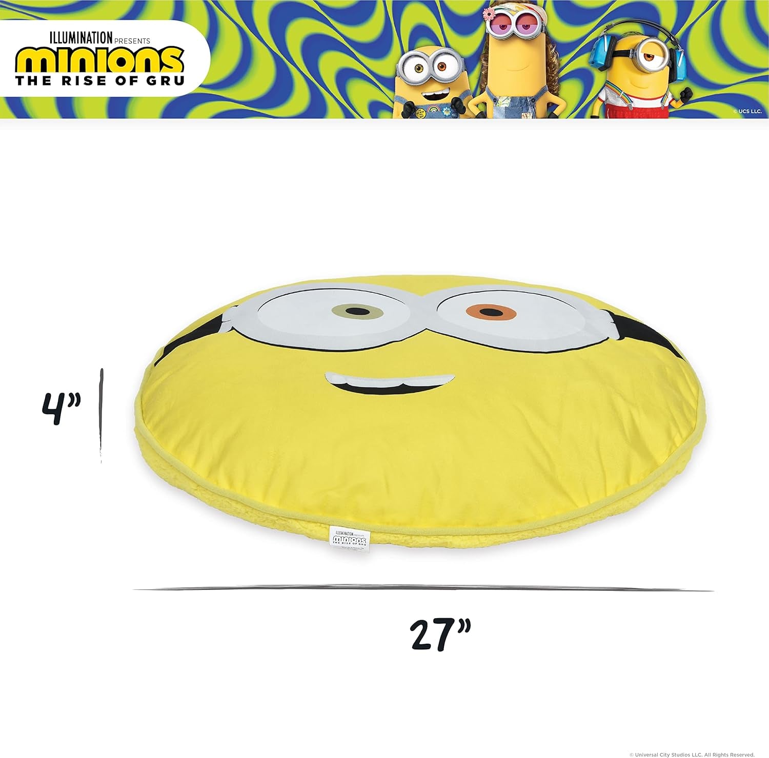 Bob Face Dog Napper Bed, 27"X27"X4" |Washable Plush Dog Bed| Gifts Fans and Their Pets | Officially Licensed Pet Product from Universal Studios