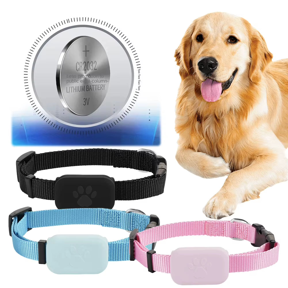 Dog Tracker with Adjustable Collar Smart Pet Locator Cat Tracker for Dogs and Cats