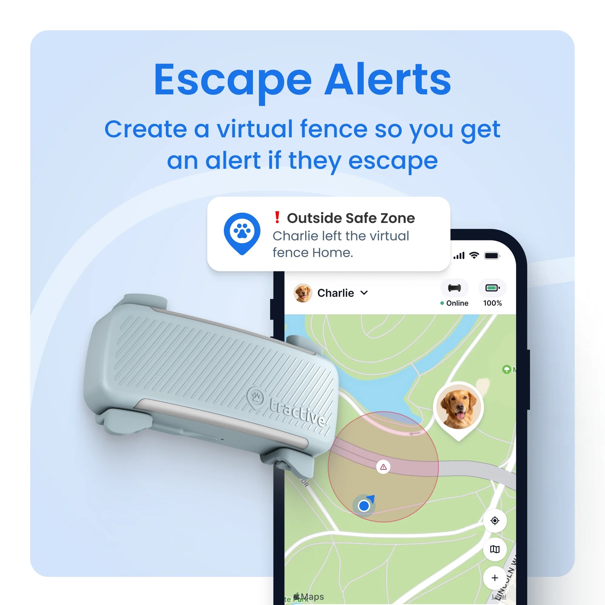 Smart GPS Dog Tracker with Vital Signs Monitoring (Mint)