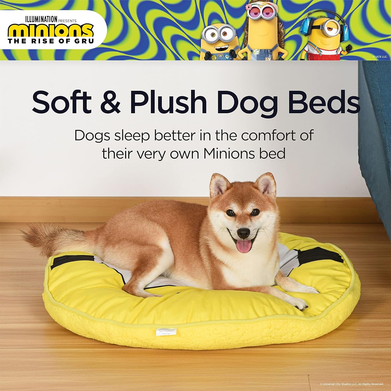 Bob Face Dog Napper Bed, 27"X27"X4" |Washable Plush Dog Bed| Gifts Fans and Their Pets | Officially Licensed Pet Product from Universal Studios