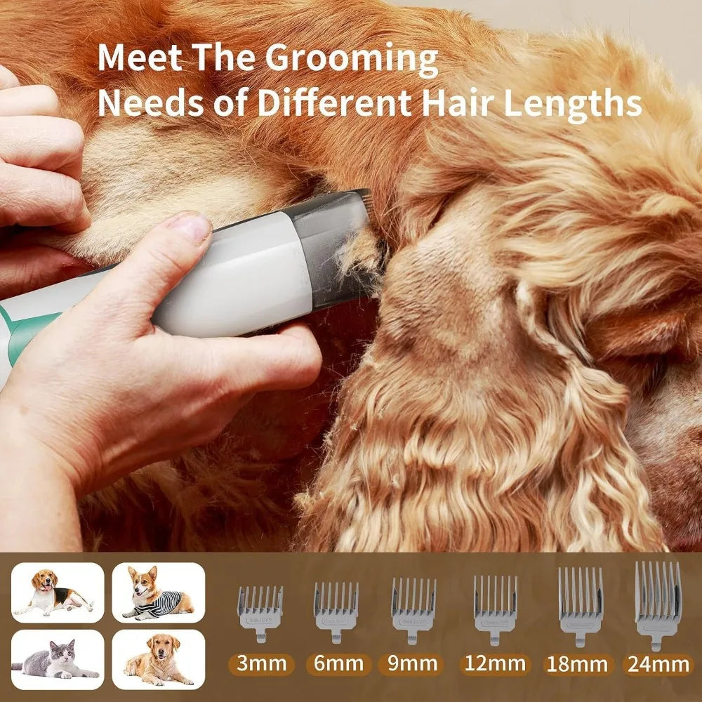 Dog Grooming Kit, Pet Grooming Vacuum with Pet Clipper Nail Grinder, Dog Hair Vacuum with 6 Pet Grooming Tools
