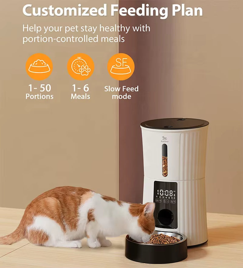 Best Selling Smart Pet Feeder Automatic Cat with Stainless Steel Slow Feeder Dog Bowl 4L for Cats and Dogs Timing Feeder